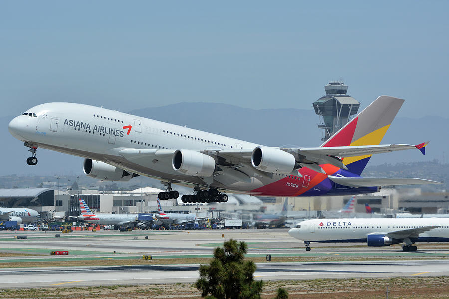 Asiana Airbus A380-800 HL7626 Los Angeles International Airport May 3 2016 Photograph by Brian Lockett