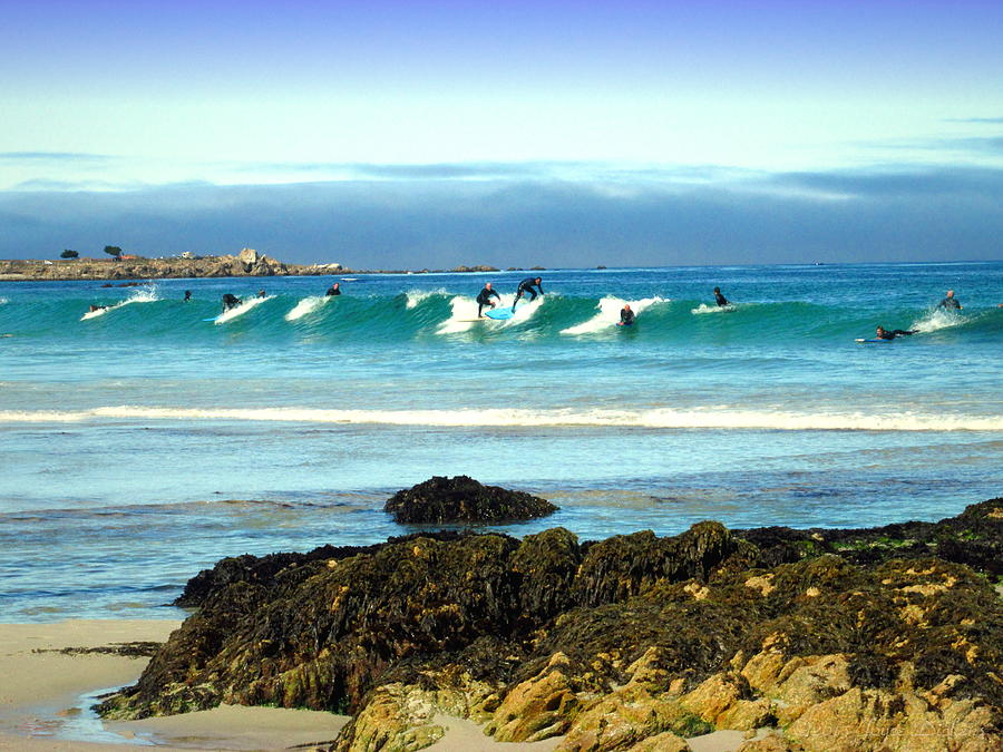 Asilomar Surfers 07 04 15 Two Photograph by Joyce Dickens