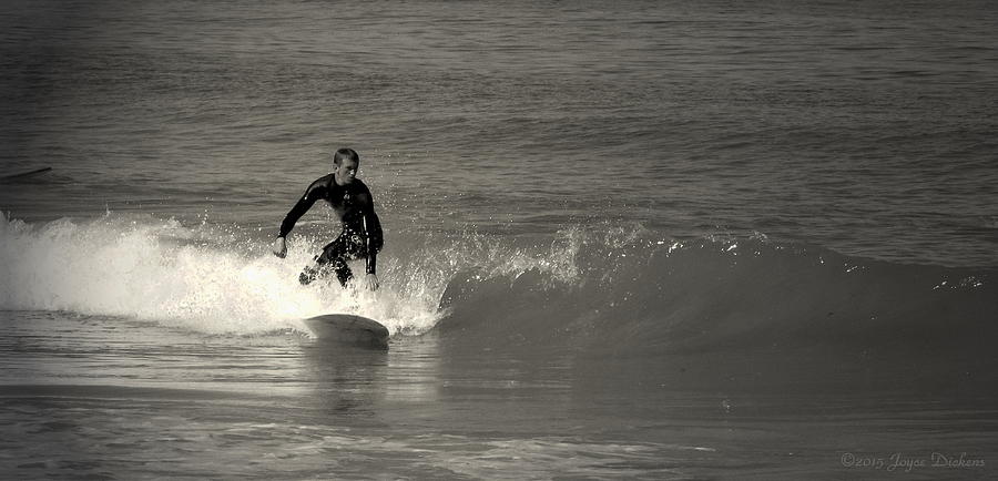 Asilomar Surfing In BlackAndWhite Photograph by Joyce Dickens
