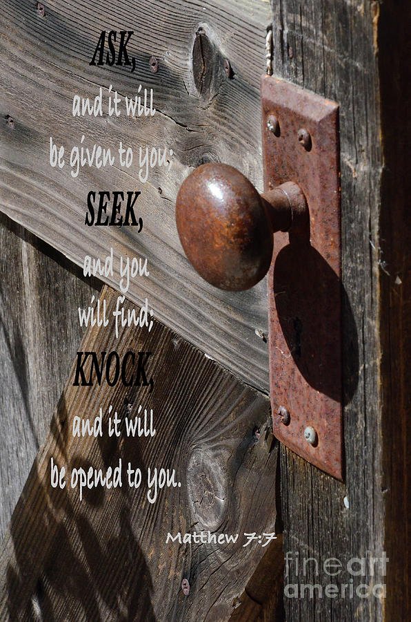 Doorknob Photograph - Ask Seek Find  by Debby Pueschel
