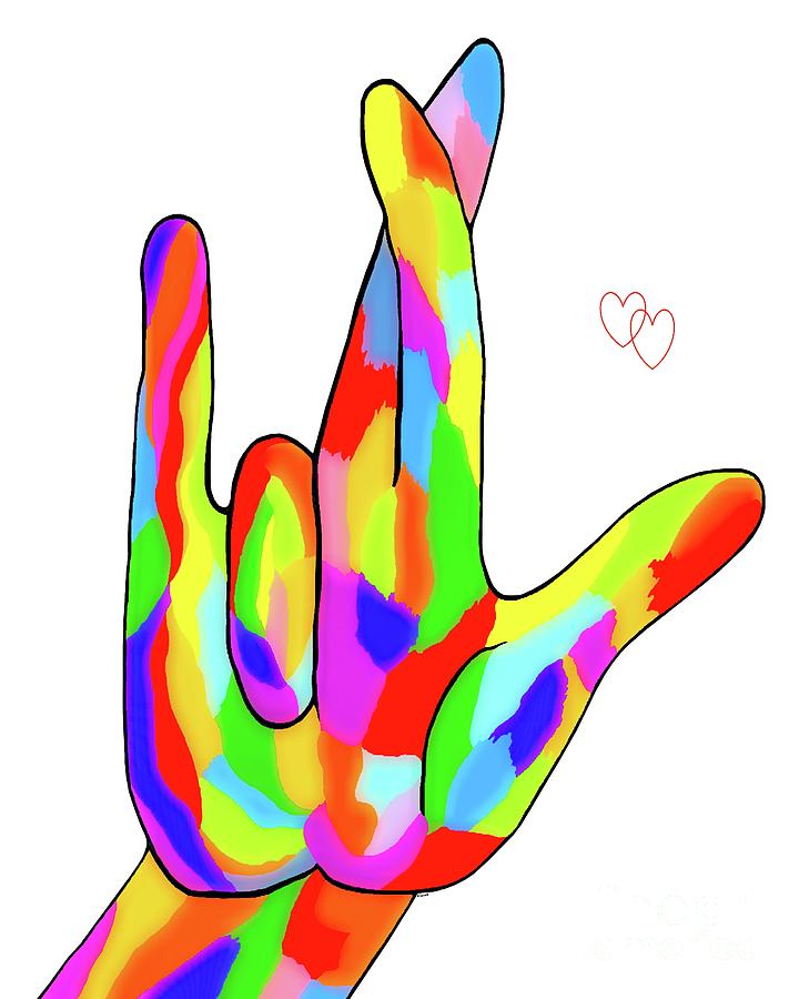 ASL I Really Love You Bright Colors Painting by Eloise Schneider Mote ...