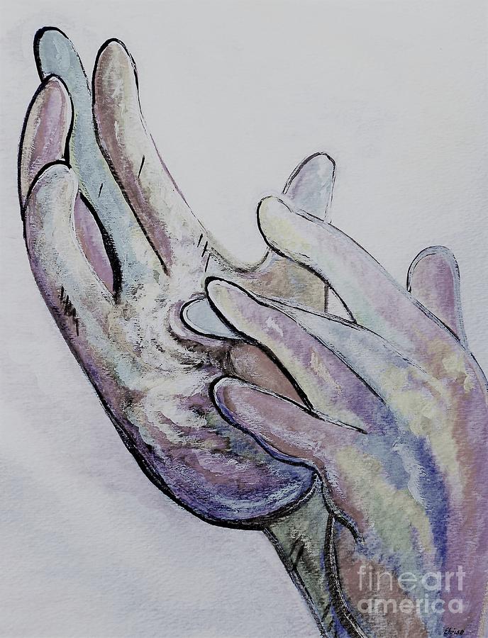 ASL Jesus Denim Colors Painting by Eloise Schneider Mote