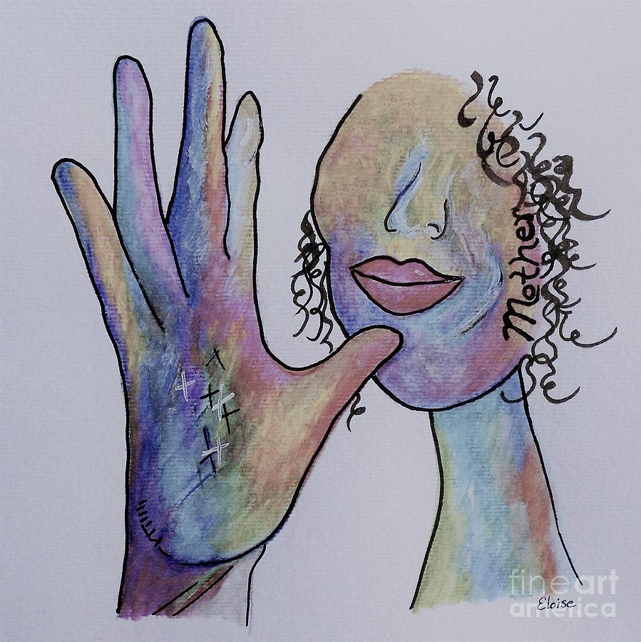 ASL Mother Denim Coloring Painting by Eloise Schneider Mote
