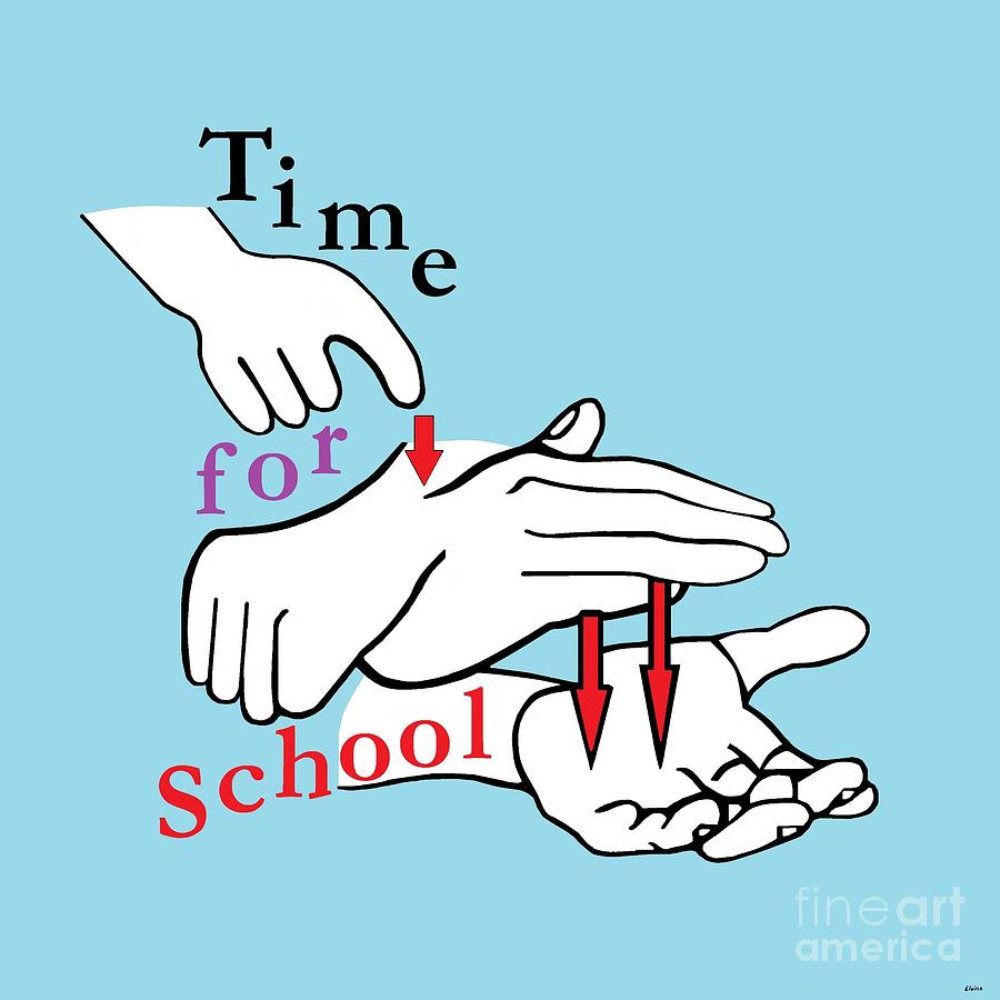 ASL Time for School Painting by Eloise Schneider Mote