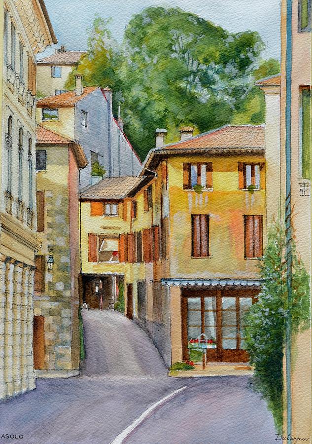 Asolo town centre in Northern Italy Painting by Dai Wynn