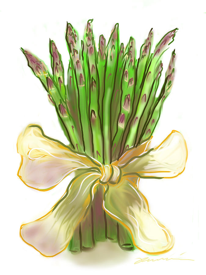 Asparagus Bouquet Digital Art by Jean Pacheco Ravinski