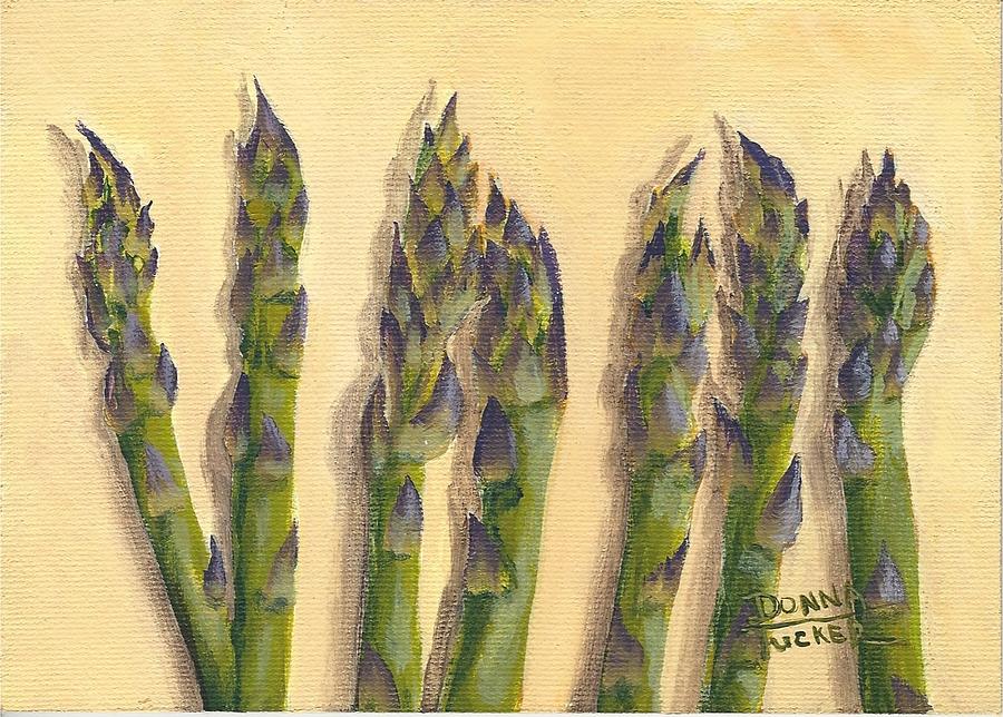 Asparagus in a Row Painting by Donna Tucker