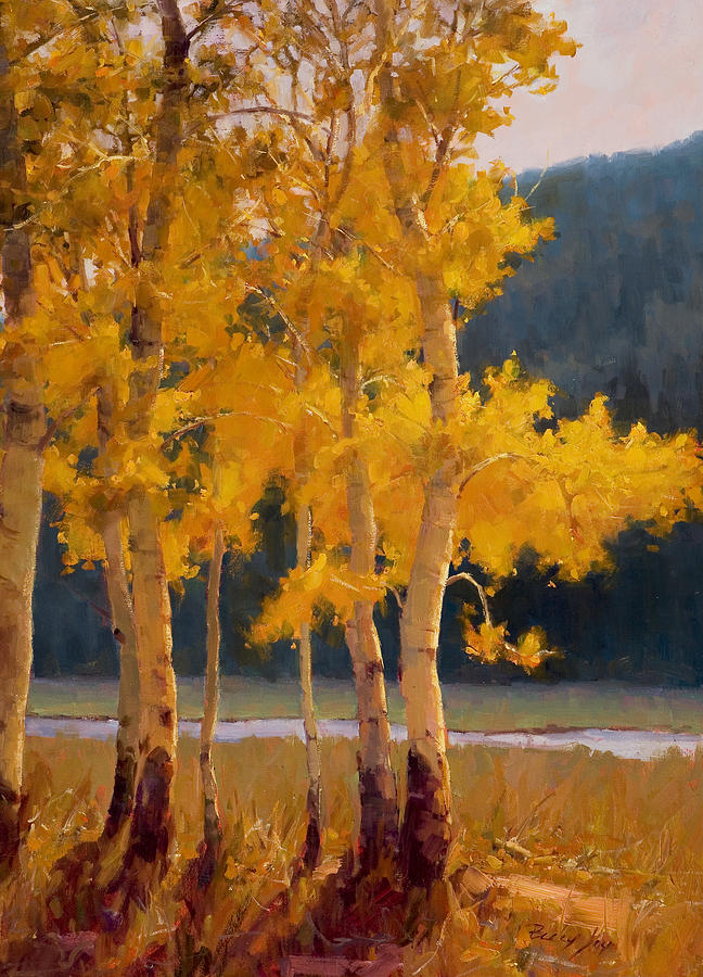 Tree Painting - Aspen Color by Becky Joy