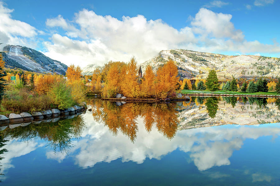 Aspen Colorado Autumn Mountain Landscape Reflections Photograph by Gregory Ballos