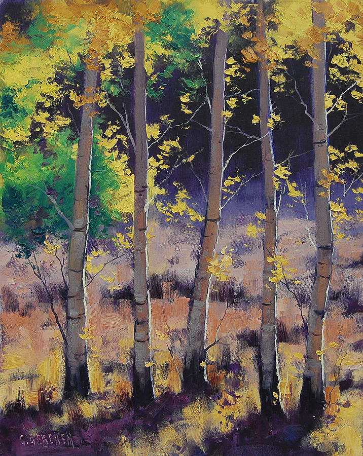 Fall Painting - Aspen colors by Graham Gercken