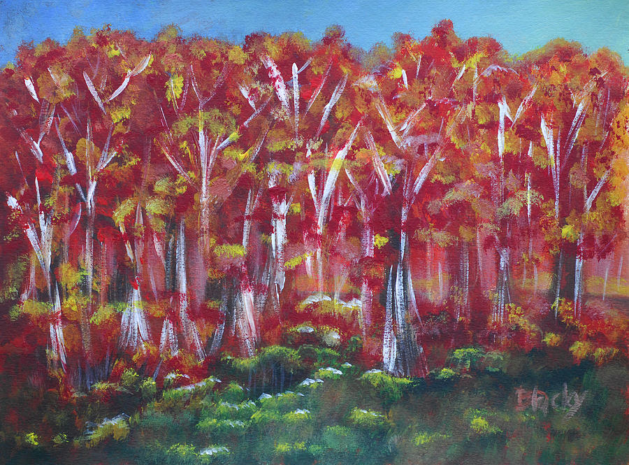 Aspen Fall Painting by Donna Blackhall
