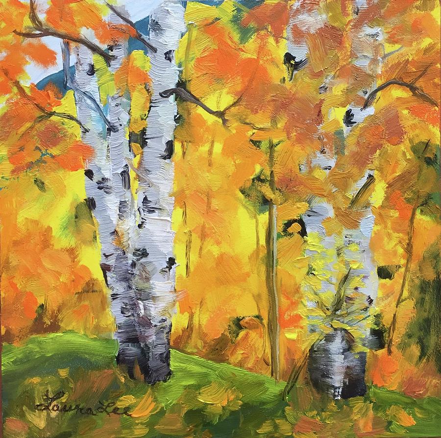 Fall Painting - Aspen Glory in Colorado by Laura Drumwright