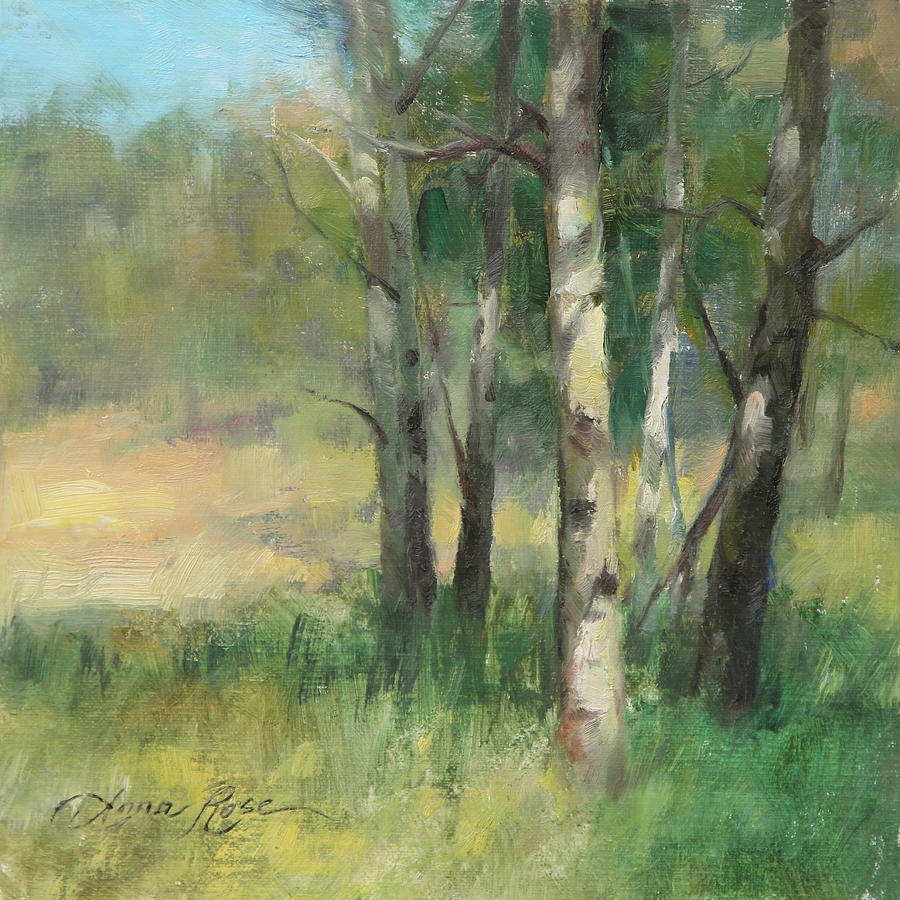 Tree Painting - Aspen Grove II by Anna Rose Bain