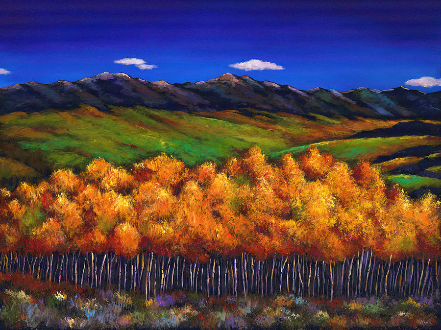Landscape Painting - Aspen in the Wind by Johnathan Harris