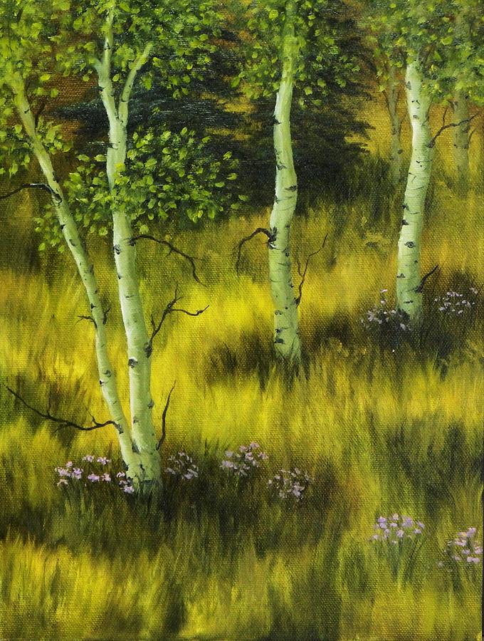 Aspen Meadow Painting by Rick Bainbridge