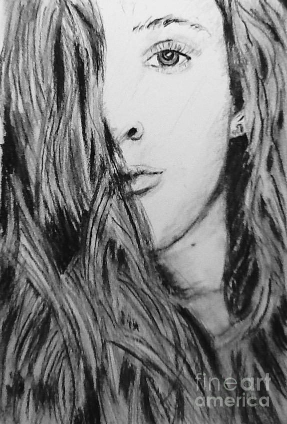 Portrait Drawing - Aspen by Regan J Smith Portrait Drawing - Aspen by Regan J Smith