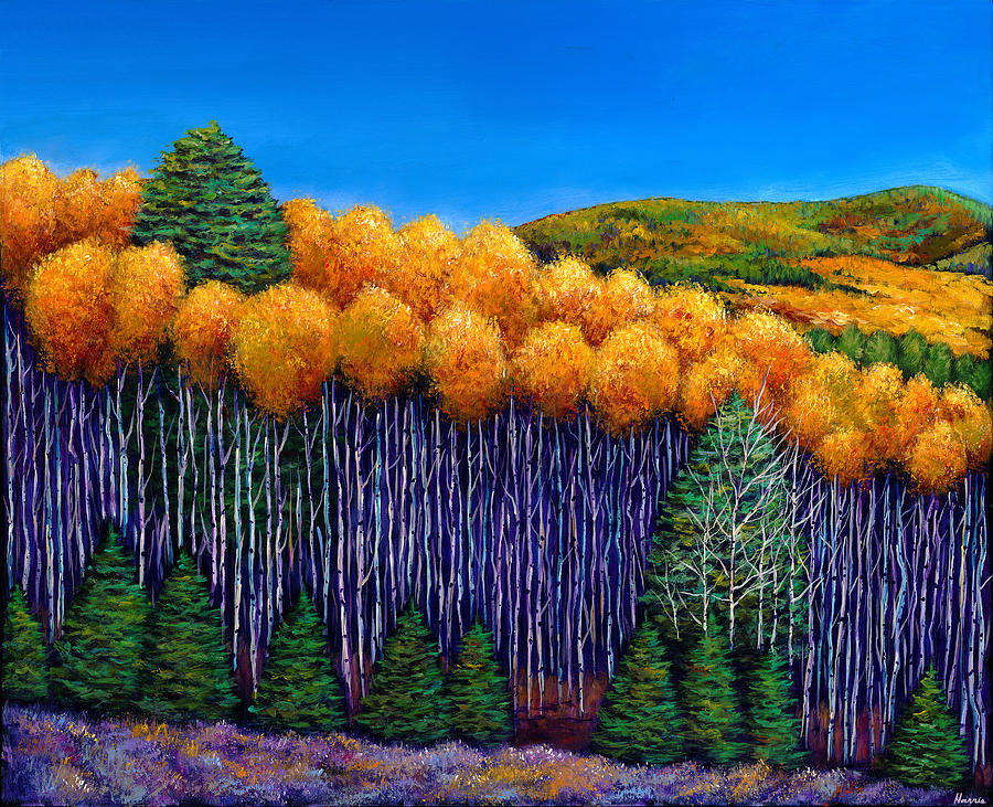Fall Painting - Aspen Slopes by Johnathan Harris