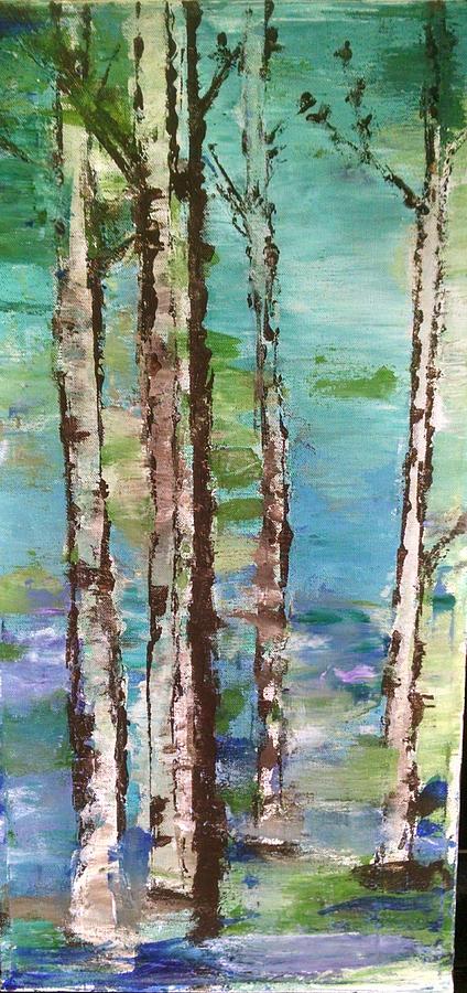 Tree Painting - Aspen Spring Trees by Katie McGuire