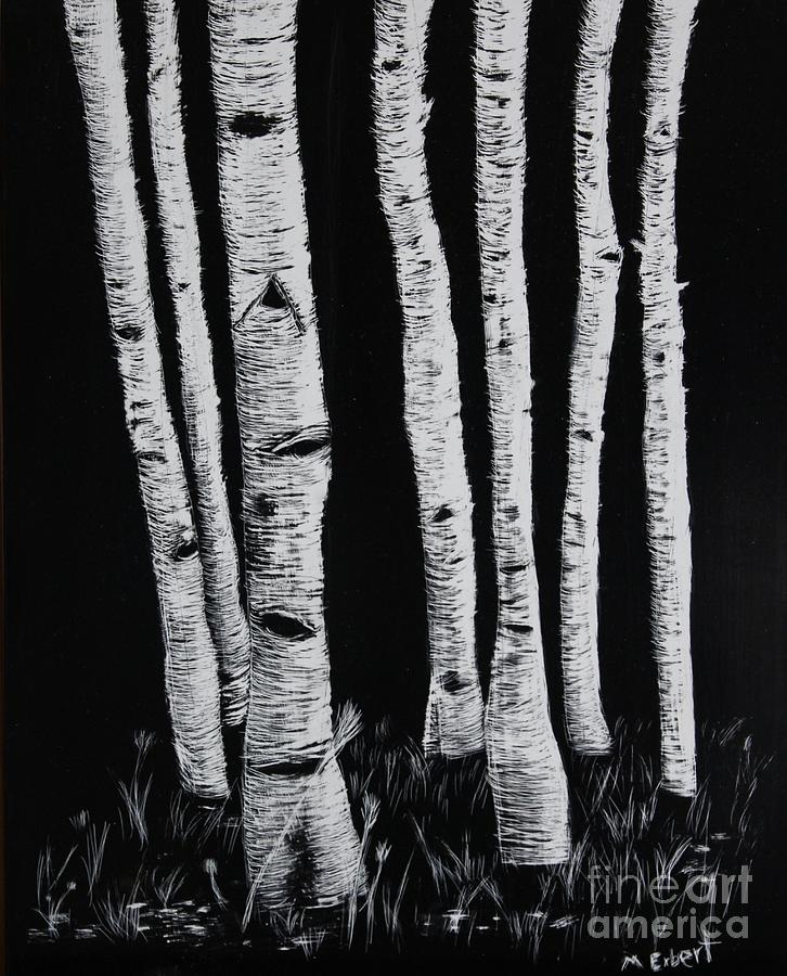 Aspen Stand 2 Drawing by Mary Erbert