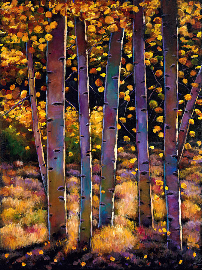 Tree Painting - Aspen Stand by Johnathan Harris