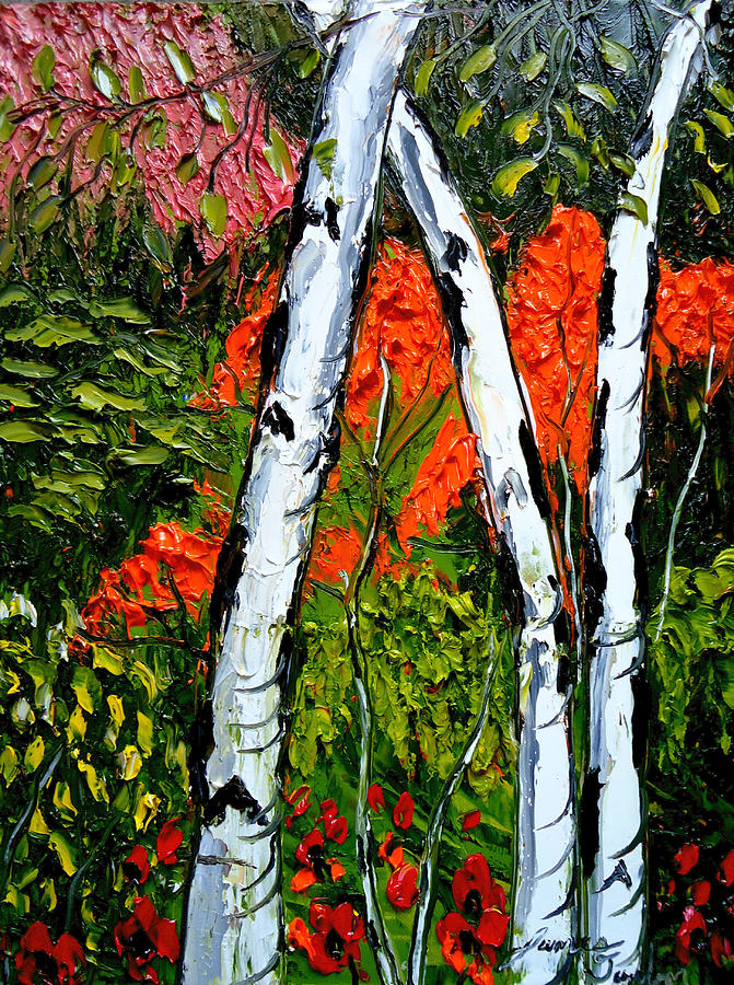Aspen Trees during Autumn 4 Painting by James Dunbar