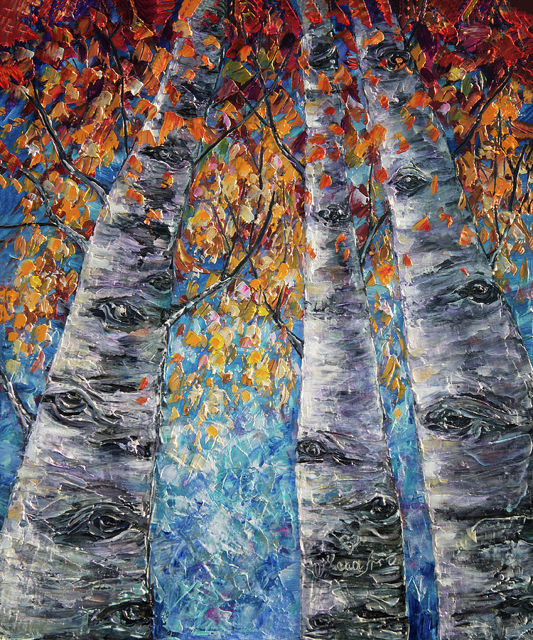 Aspen Trees Painting by OLena Art - Fine Art America