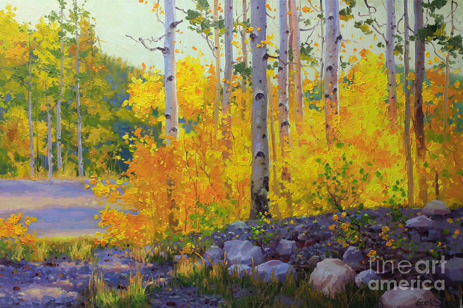 Fall Painting - Aspen Vista by Gary Kim