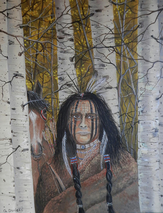 Horse Painting - Aspen Warrior by Gary Duncan