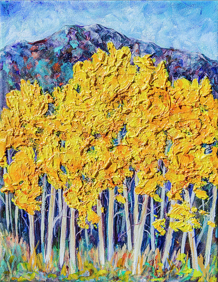 Aspens #4 Painting by Sally Quillin