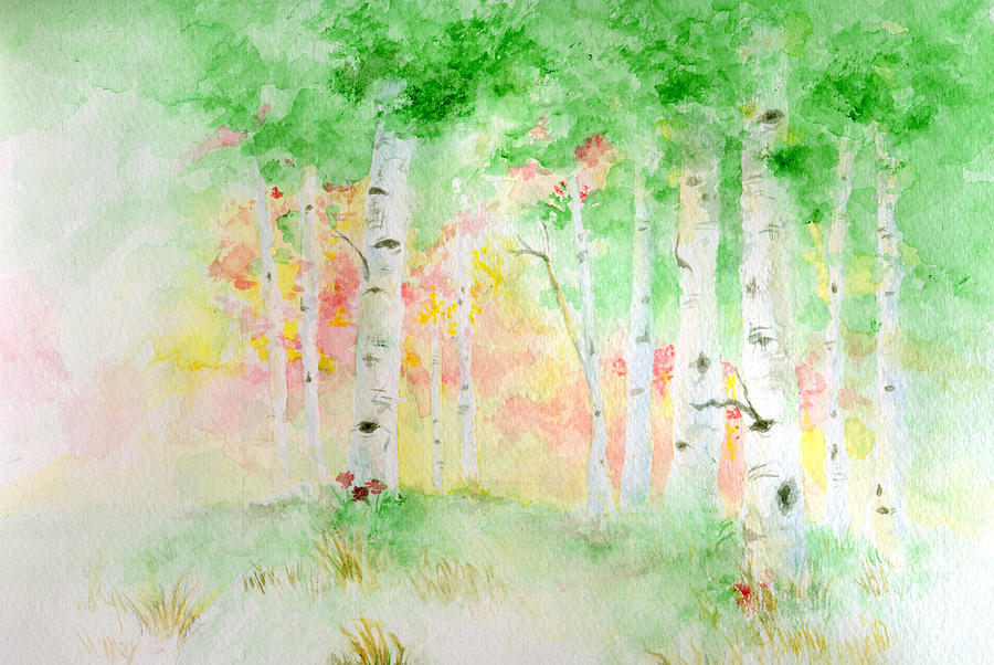 Aspens Painting by Andrew Gillette