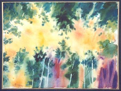 Abstract Painting - Aspens by H Lee Shapiro