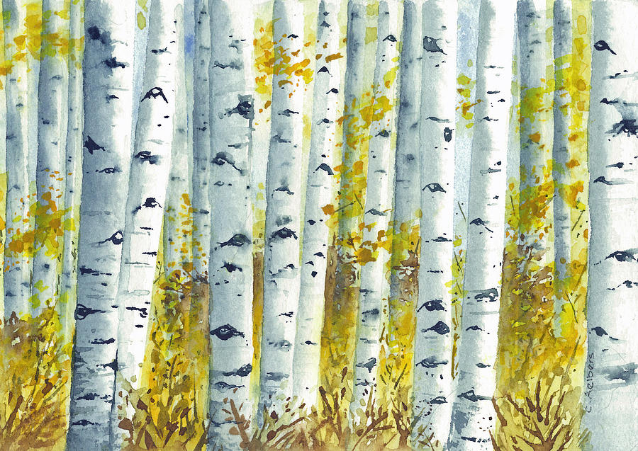 Aspens in Autumn Painting by Corinne Aelbers - Fine Art America