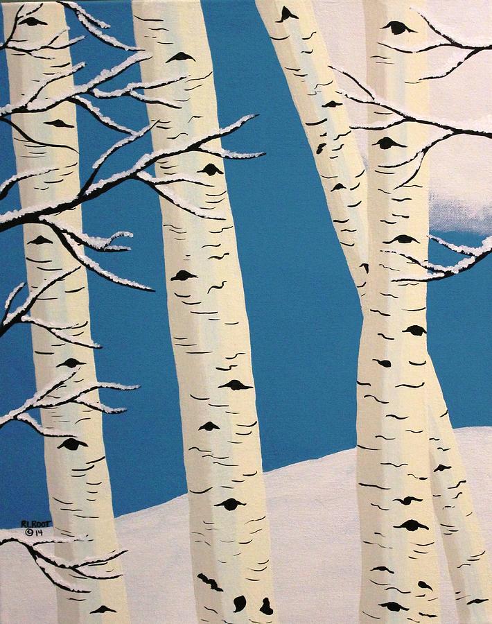 Aspens in Winter Painting by Ralph Root