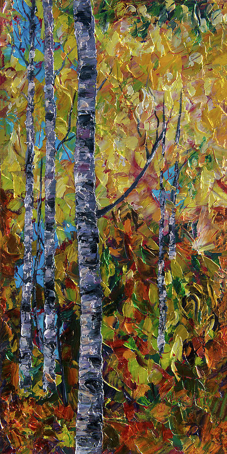 Aspens - II Painting by Lena Owens - OLena Art Vibrant Palette Knife and Graphic Design