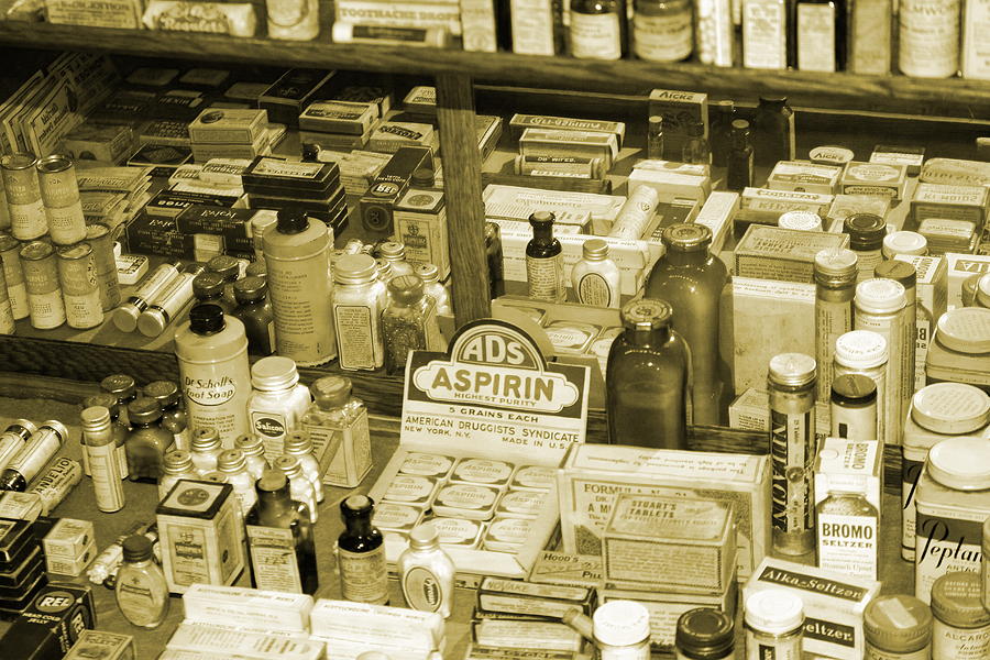 Vintage Photograph - Aspirin in Sepia by Colleen Cornelius