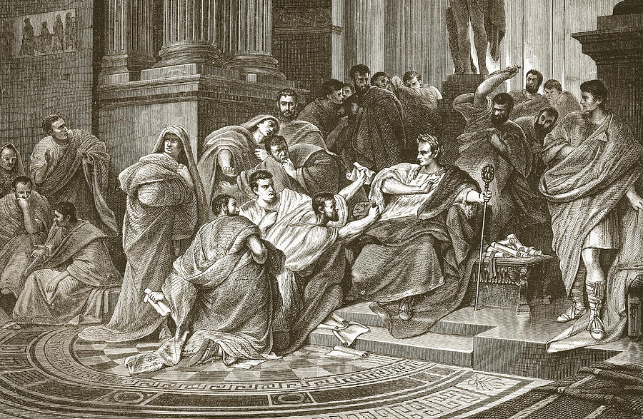 Assassination of Julius Caesar Drawing by English School