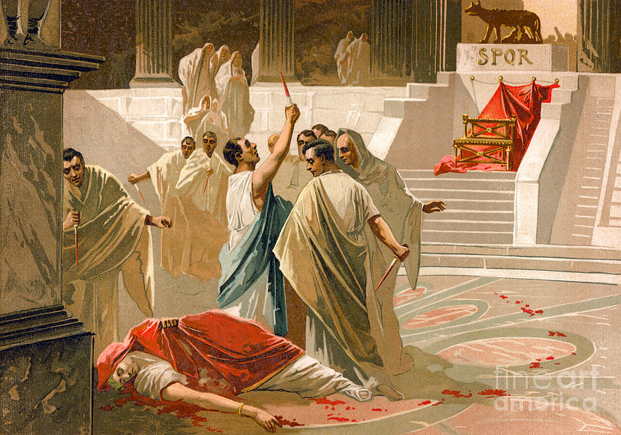 Assassination of Julius Caesar Painting by Spanish School