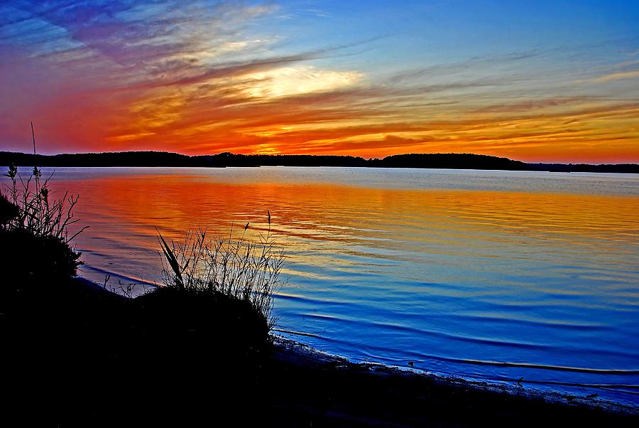 Assawoman Bay at sunset Photograph by Bill Jonscher