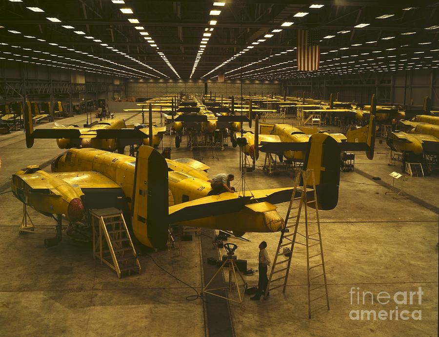 Assembling B-25 Bombers Photograph by Padre Art
