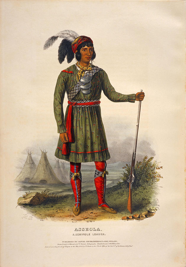 Asseola a Seminole leader Drawing by Unknown