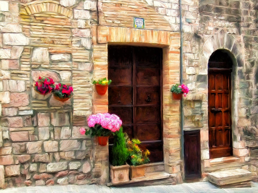 Assisi Doorways Painting by Dominic Piperata