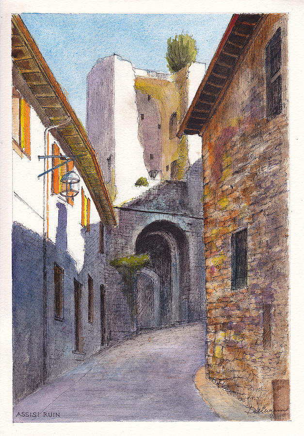 Assisi Ruin Painting by Dai Wynn