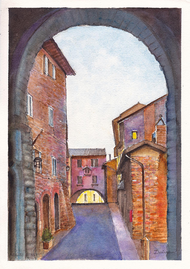 Assisi Street Umbria Painting by Dai Wynn