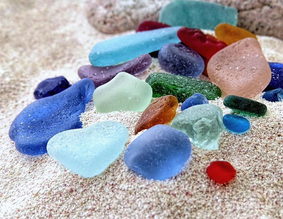 Assorted Beach Gems Photograph by Janice Drew
