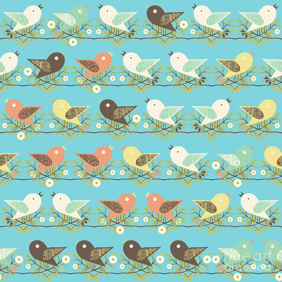 Assorted birds pattern Digital Art by Gaspar Avila