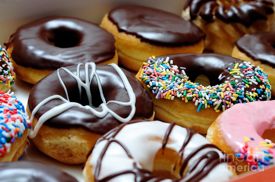 Assorted Doughnuts Close-Up Picture Photograph by Paul Velgos