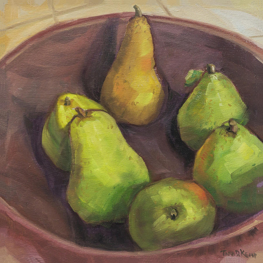 Assorted Pears Painting by Tara D Kemp