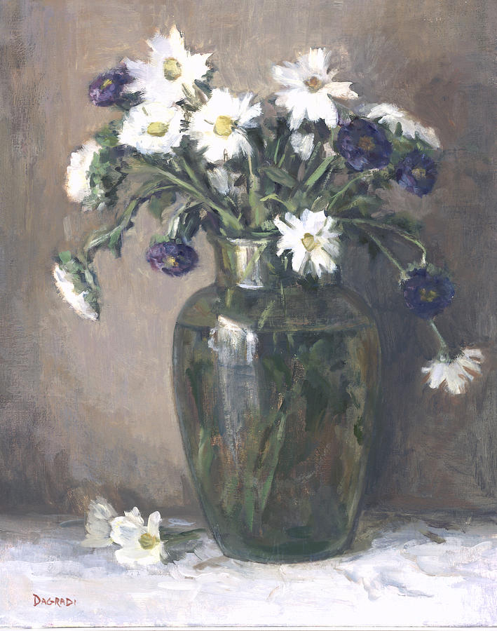 Floral Still Life Painting - Asters and Daisies by Joan DaGradi