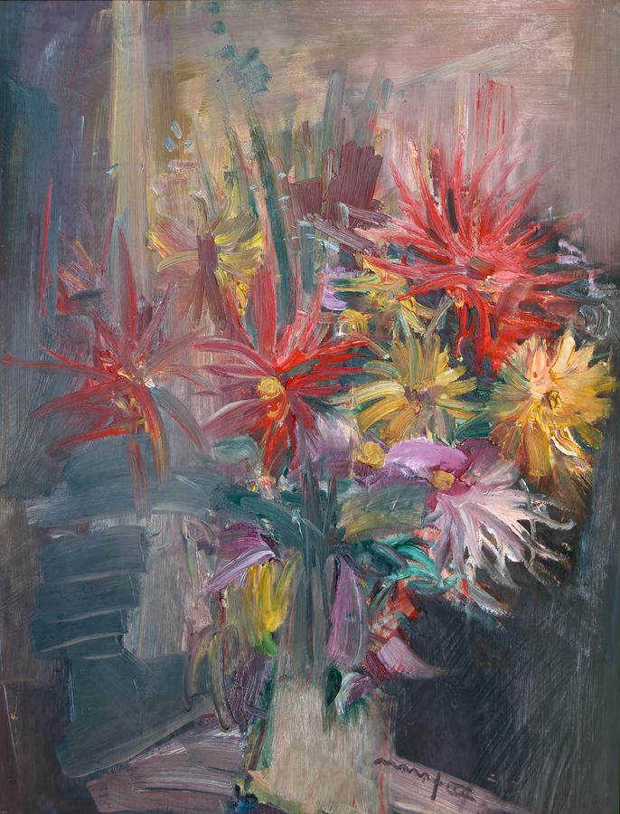 Asters Near the Window Painting by Nikolay Malafeev - Fine Art America