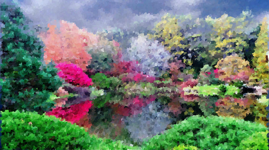 Asticou Azalea Garden  Painting by Mike Breau